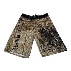 Apprime “Death To The Wicked” Brown Black Horses Board Shorts Men’s Size Small